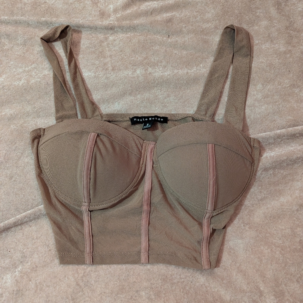 Women's Tan Bustier Top